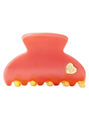 Dokud Zásoby Vydrží By Eloise Medium Hair Claw Gold Heart Coral Sunset .