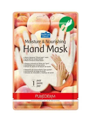 Víkendová Akce Purederm Výživná hydratační maska na ruce s výtažky z broskví a bambuckým máslem