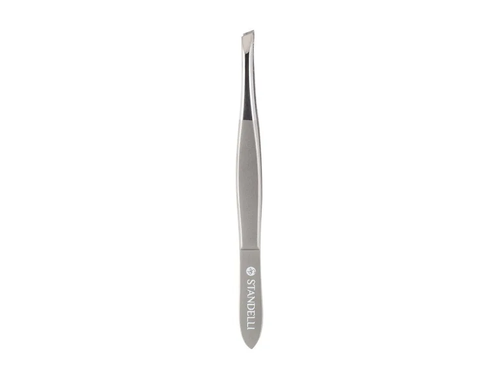 Standelli Professional Stříbrná pinzeta se šikmým hrotem 9 cm Nejlepší Cena