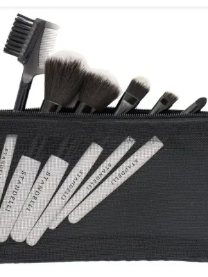 Standelli Professional Cestovní set kosmetických štětců + pouzdro zdarma černé 7 ks Speciální Cena