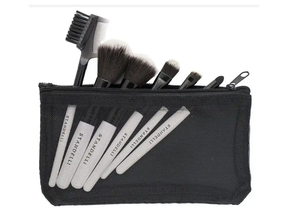 Standelli Professional Cestovní set kosmetických štětců + pouzdro zdarma černé 7 ks Speciální Cena
