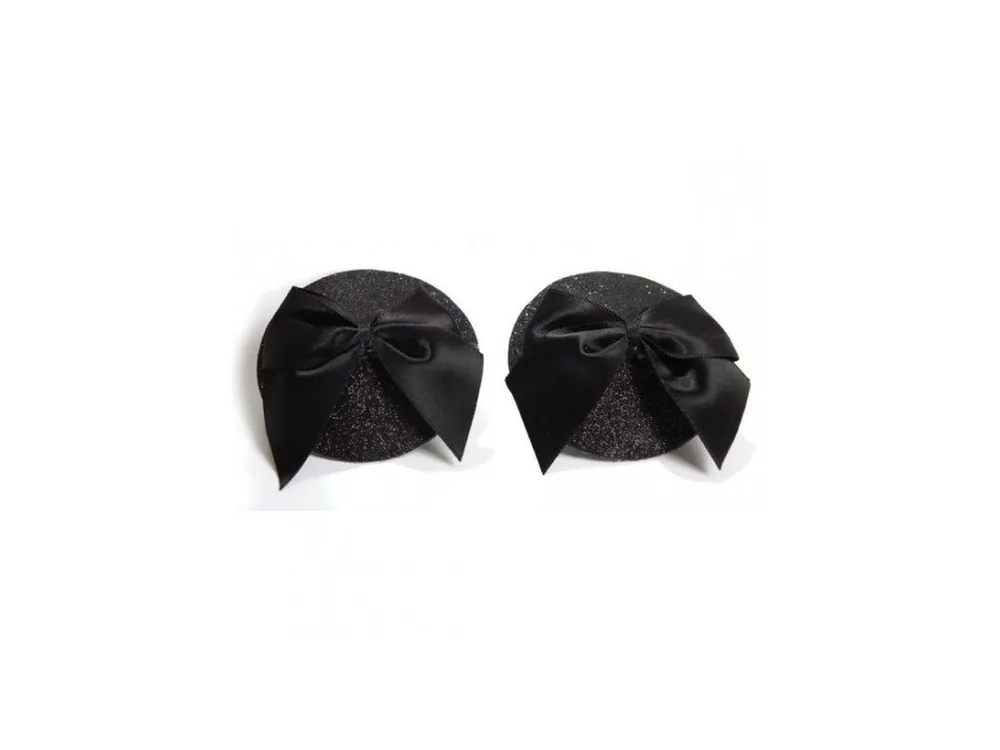 Bijoux Indiscrets Burlesque pasties GLITER&BOW - lepící ozdoby na bradavky Omezená Nabídka