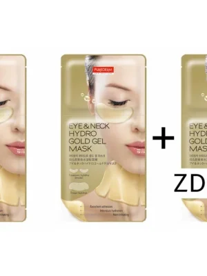 Purederm Zlatá hydrogelová maska pro oční okolí a krk AKCE 2+1 ZDARMA , 3ks Speciální Cena