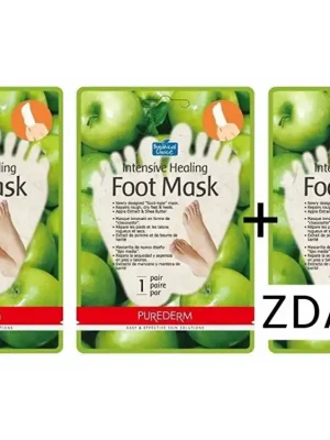 Dokud Zásoby Vydrží Purederm Intenzivní hojivá maska na nohy s výtažky z jablka, AKCE 2+1 ZDARMA