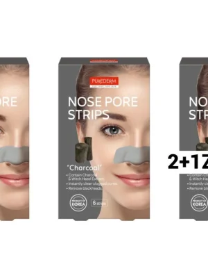 Purederm Čisticí pásky na nosDřevěné uhlí, AKCE 2+1 ZDARMA, 18 ks Víkendová Akce