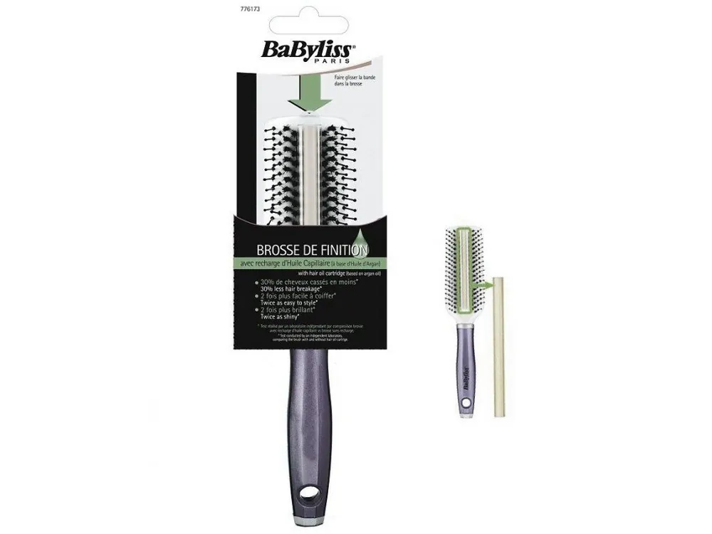 BABYLISS Paris Brosse De Finition - kartáč na vlasy s Arganovým olejem - stříbrný Sezónní Sleva