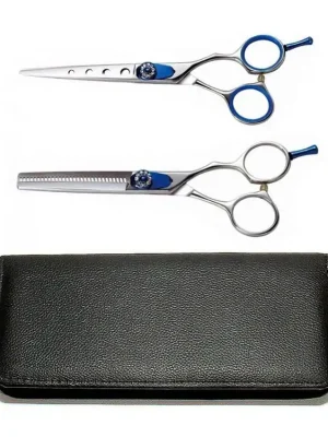 PRO FEEL JAPAN Blue Cobalt SET EN55+EN630 - sada profesionálních kadeřnických nůžek Vysoce Kvalitní