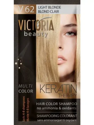 Nová Kolekce Victoria Beauty Keratin Therapy Tónovací šampón na vlasy V 62, Light Blonde,4-8 umytí