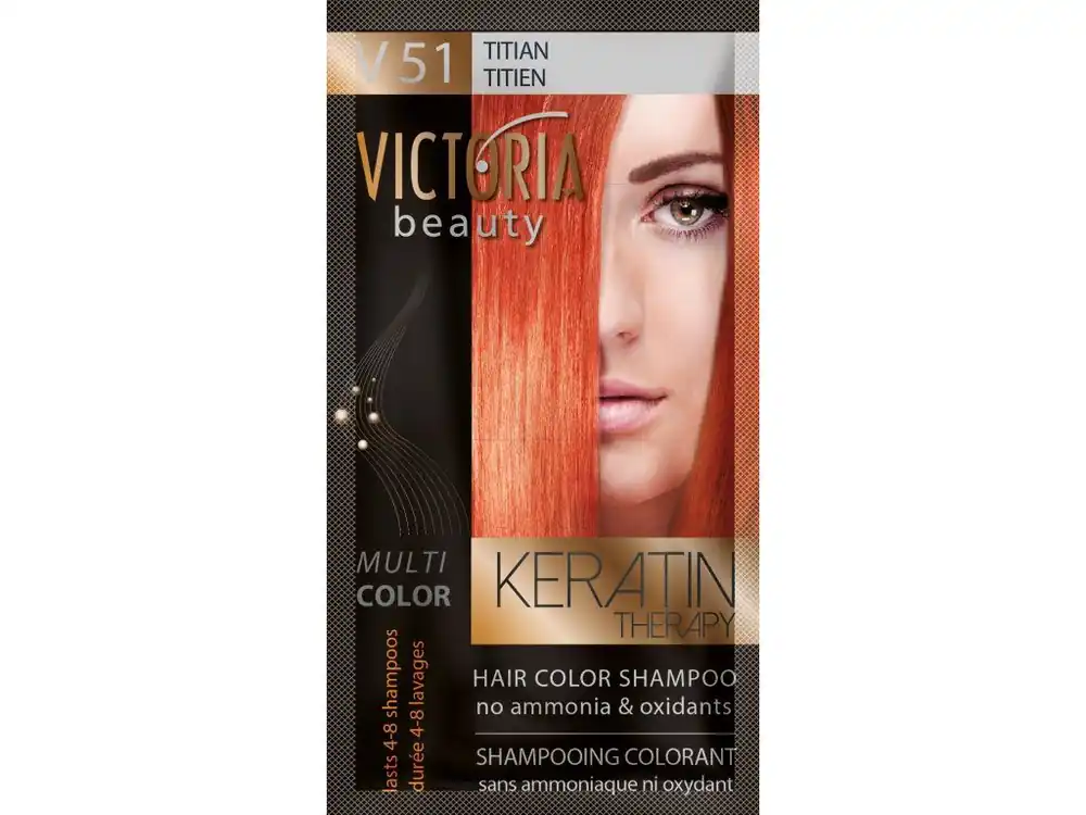 Victoria Beauty Keratin Therapy Tónovací šampon na vlasy V 51, Titian, 4-8 umytí Expresní Doručení