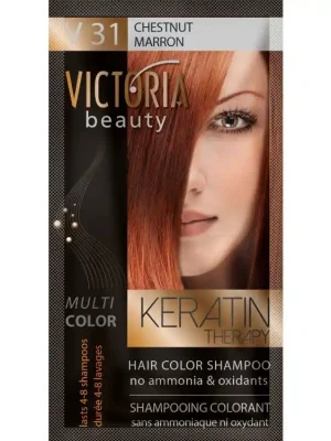 Sleva Victoria Beauty Keratin Therapy Tónovací šampon na vlasy V 31, Chestnut, 4-8 umytí