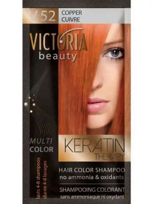 Victoria Beauty Keratin Therapy Tónovací šampon na vlasy V 52, Copper, 4-8 umytí Akce