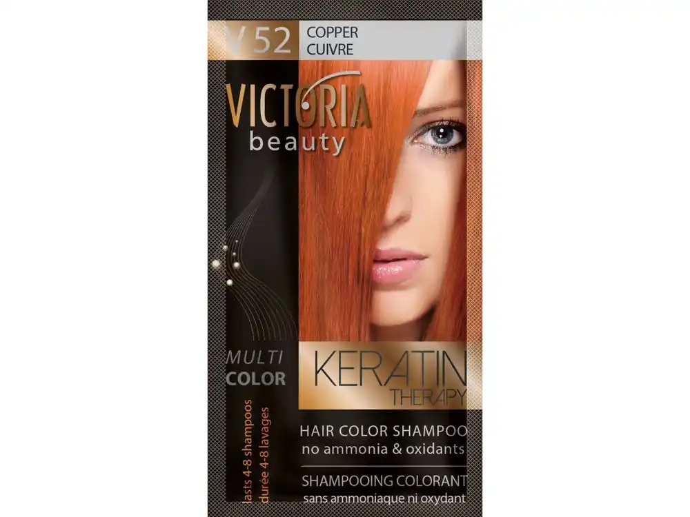 Victoria Beauty Keratin Therapy Tónovací šampon na vlasy V 52, Copper, 4-8 umytí Akce