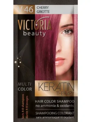Victoria Beauty Keratin Therapy Tónovací šampon na vlasy V 46, Cherry, 4-8 umytí Přímo Od Výrobce