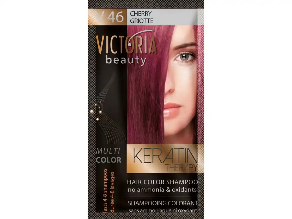 Victoria Beauty Keratin Therapy Tónovací šampon na vlasy V 46, Cherry, 4-8 umytí Přímo Od Výrobce