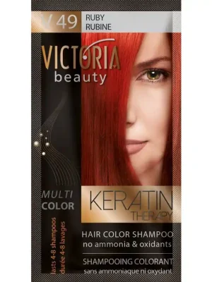 Victoria Beauty Keratin Therapy Tónovací šampon na vlasy V 49, Ruby, 4-8 umytí Značkový