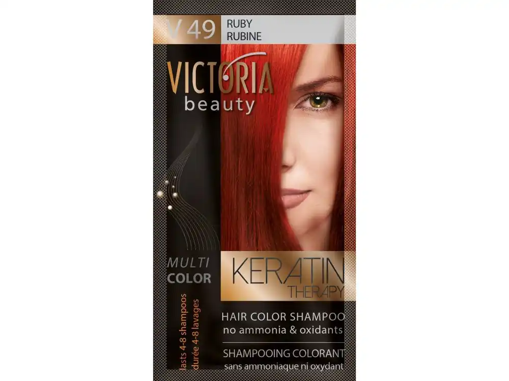 Victoria Beauty Keratin Therapy Tónovací šampon na vlasy V 49, Ruby, 4-8 umytí Značkový