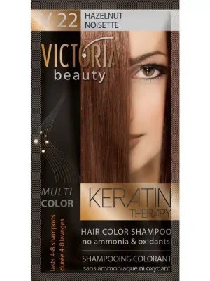 Hit Sezóny Victoria Beauty Keratin Therapy Tónovací šampon na vlasy V 22, Hazelnut, 4-8 umytí
