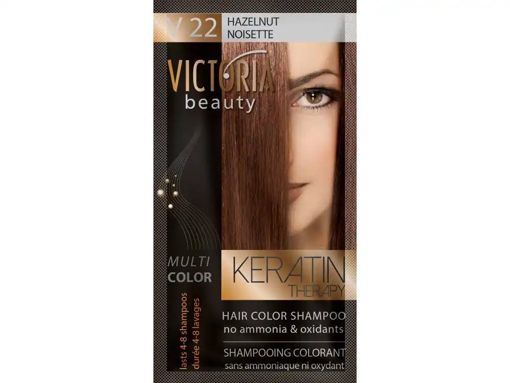 Hit Sezóny Victoria Beauty Keratin Therapy Tónovací šampon na vlasy V 22, Hazelnut, 4-8 umytí