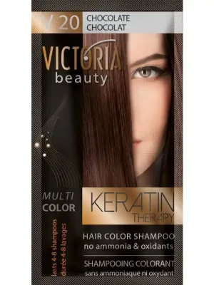 Victoria Beauty Keratin Therapy Tónovací šampon na vlasy V 20, Chocolate , 4-8 umytí Nová Kolekce