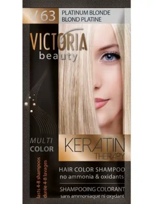 Akční Cena Victoria Beauty Keratin Therapy Tónovací šampón na vlasy V 63, Platinum blonde, 4-8 umytí