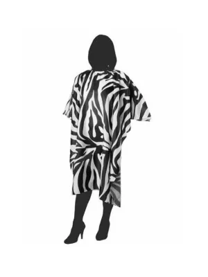 DUKO Pláště Kadeřnická pláštěnka na stříhání 125x145cm - černo bílá zebra Novinka