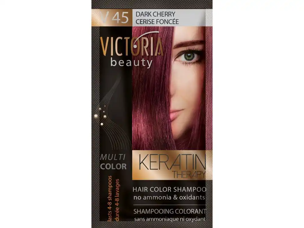 Pouze Dnes Victoria Beauty Keratin Therapy Tónovací šampon na vlasy V 45, Dark Cherry, 4-8 umytí
