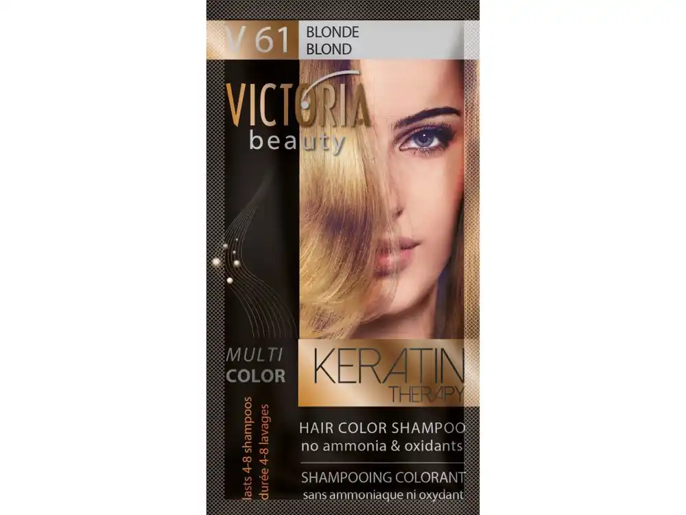 Ověřený Victoria Beauty Keratin Therapy Tónovací šampon na vlasy V 61, Blonde, 4-8 umytí