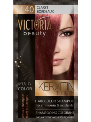 Victoria Beauty Keratin Therapy Tónovací šampon na vlasy V 40, Claret, 4-8 umytí Akční Nabídka
