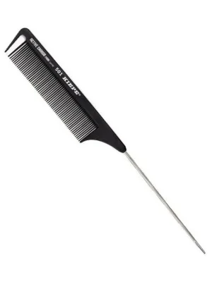 KIEPE Professional Active Carbon 501 - karbonový antistatický tupírovací hřeben s kov špicí 236x27mm Omezená Nabídka