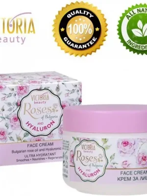 Zlevněný Victoria Beauty Roses and Hyaluron Denní hydratační krém s růžovým olejem a kyselinou hyaluronovou, 50 ml