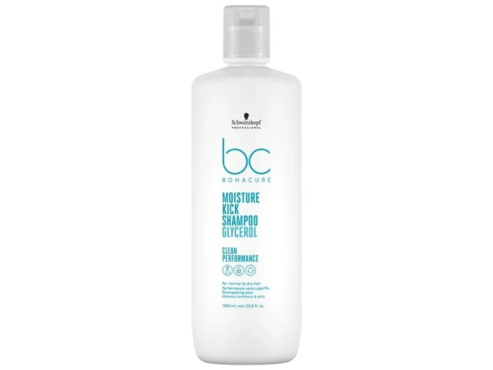 Must-Have SCHWARZKOPF BC Moisture Kick Shampoo 1000ml - šampon pro suché vlnité a trvalené vlasy
