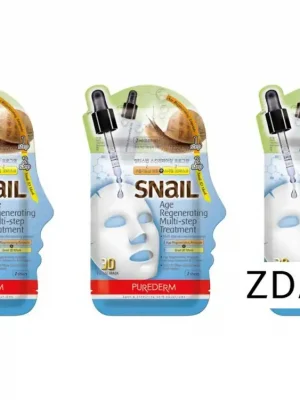 Akční Nabídka Purederm Pleťová maska se šnečím extraktem+Regenerační ampule s kolagenem, AKCE 2+1 ZDARMA, 3 ks