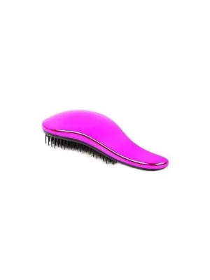 Originální DTANGLER Pink Metal Profesionální rozčesávací kartáč na vlasy s rukojetí - leský růžový