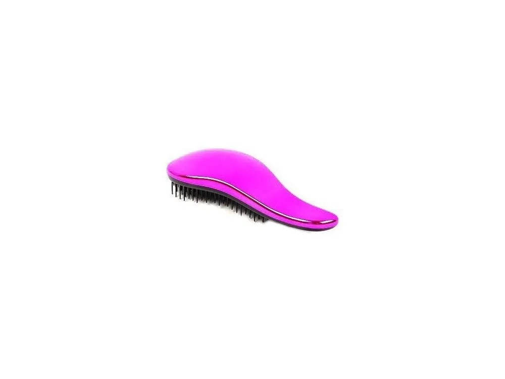 Originální DTANGLER Pink Metal Profesionální rozčesávací kartáč na vlasy s rukojetí - leský růžový