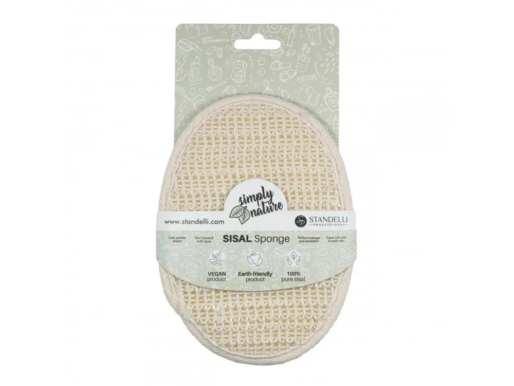 Standelli Professional Masážní houba sisal + bavlna oválný tvar, 1 ks Zlevněný