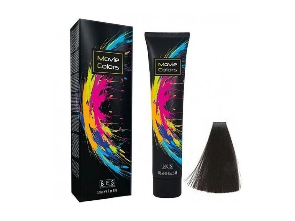 BES Movie Colors 1.0 Black - gelová barva na vlasy bez amoniaku 170ml - černá Ověřený