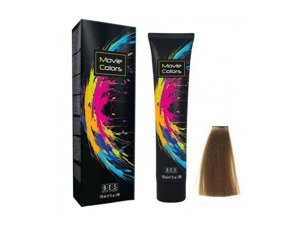 BES Movie Colors 8.0 Light Blond - gelová barva na vlasy bez amoniaku 170ml - světlá blond Finální Výprodej