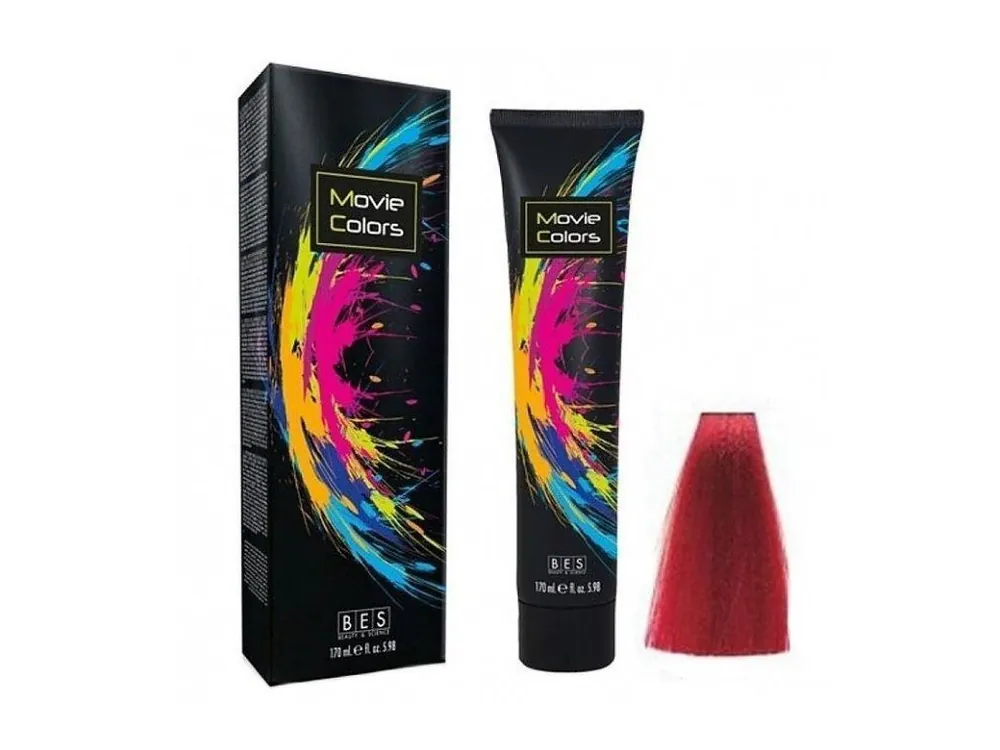 BES Movie Colors Red - gelová barva na vlasy bez amoniaku 170ml - červená Cenově Výhodný