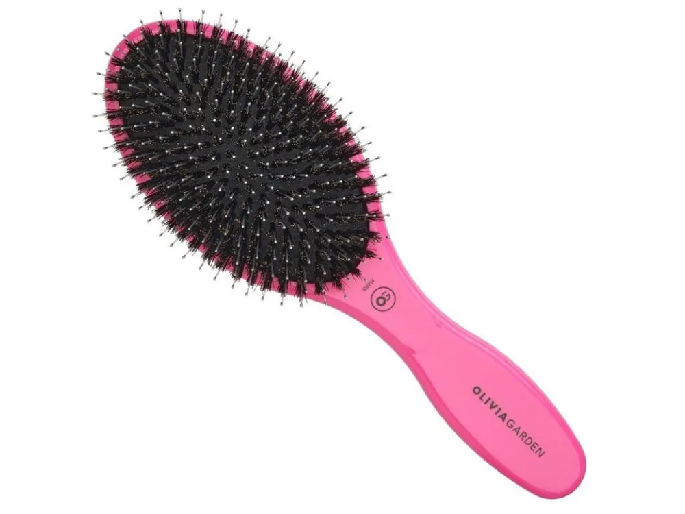 Pouze Dnes OLIVIA GARDEN Expert Care Oval - oválný kartáč s kančími a nylonovými štětinami - PINK