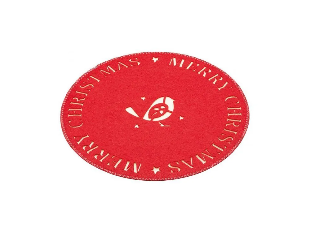Kitchen craft Vánoční prostírání textilní Little Red Robin, 28x28 cm 4 ks Top Prodej