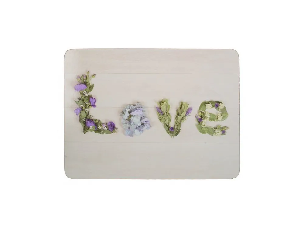 Tovární Cena Creative Tops Korkové prostírání Floral Love (květinová láska), 4 ks, 29x21,5 cm