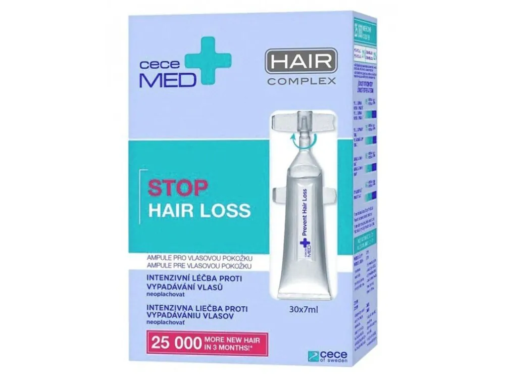 Expresní Doručení CECE MED Stop Hair Loss Ampoules 30x7ml - vlasové ampule proti vypadávání vlasů
