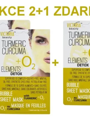 Nejlepší Volba Victoria Beauty Detox Okysličující bublinková pleťová maska s KURKUMOU 2+1 ZDARMA 3 ks