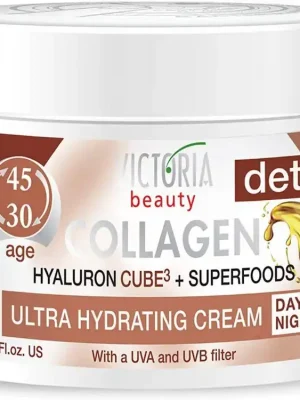 Nízká Cena Victoria Beauty Collagen 30+ Ultra hydratační Denní a noční krém s kyselinou hyaluronovou a Superfood, 50 ml