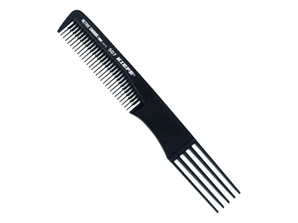 KIEPE Professional Active Carbon 507 - karbonový antistatický hřeben s 5ti hroty 195x27mm Autentický