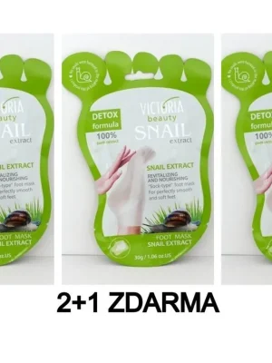 Victoria Beauty Snail Extract Výživná maska na chodidla se šnečím extraktem 2+1 ZDARMA, 3 ks Tovární Cena