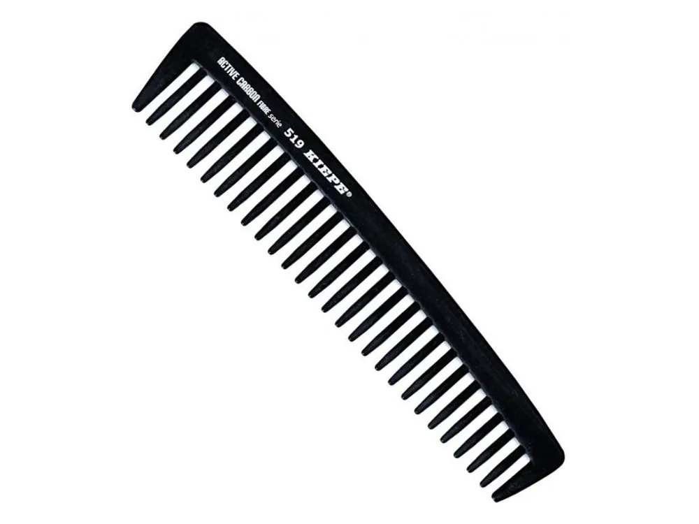 KIEPE Professional Active Carbon 519 - karbonový antist. hřeben na vlnité a husté vlasy 185x38mm Cenový Hit