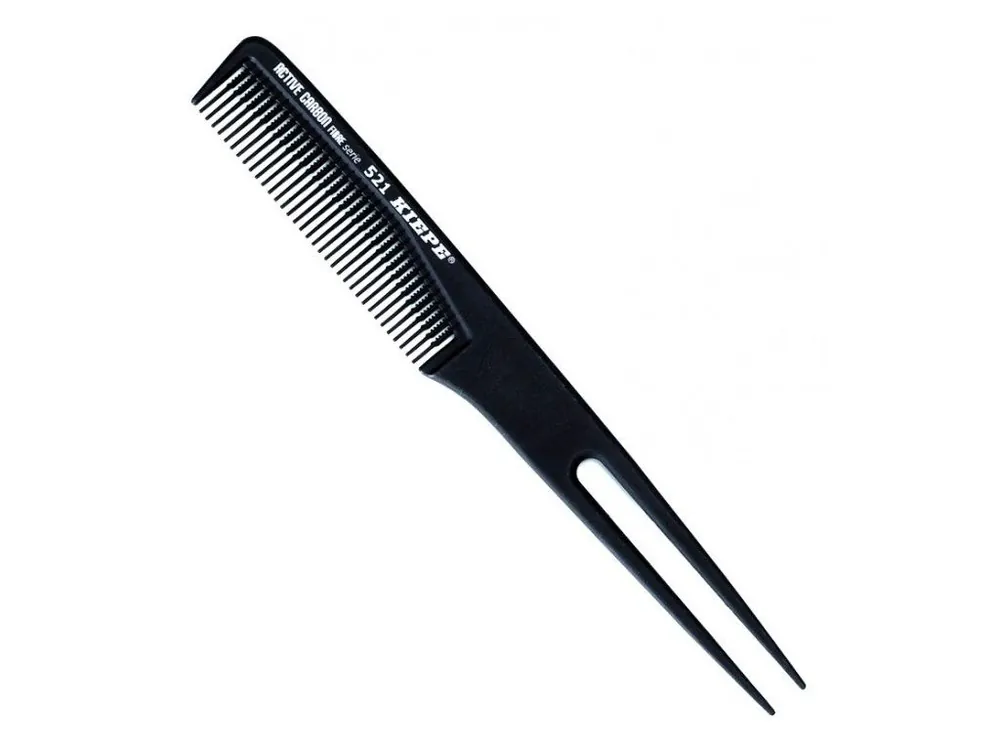 Přímo Od Výrobce KIEPE Professional Active Carbon 521 - karbonový antistatický hřeben se dvěma hroty 198x25mm