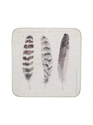 Vysoce Kvalitní Creative Tops Korkové podložky pod skleničky Feathers 10,5x10,5, 6 ks