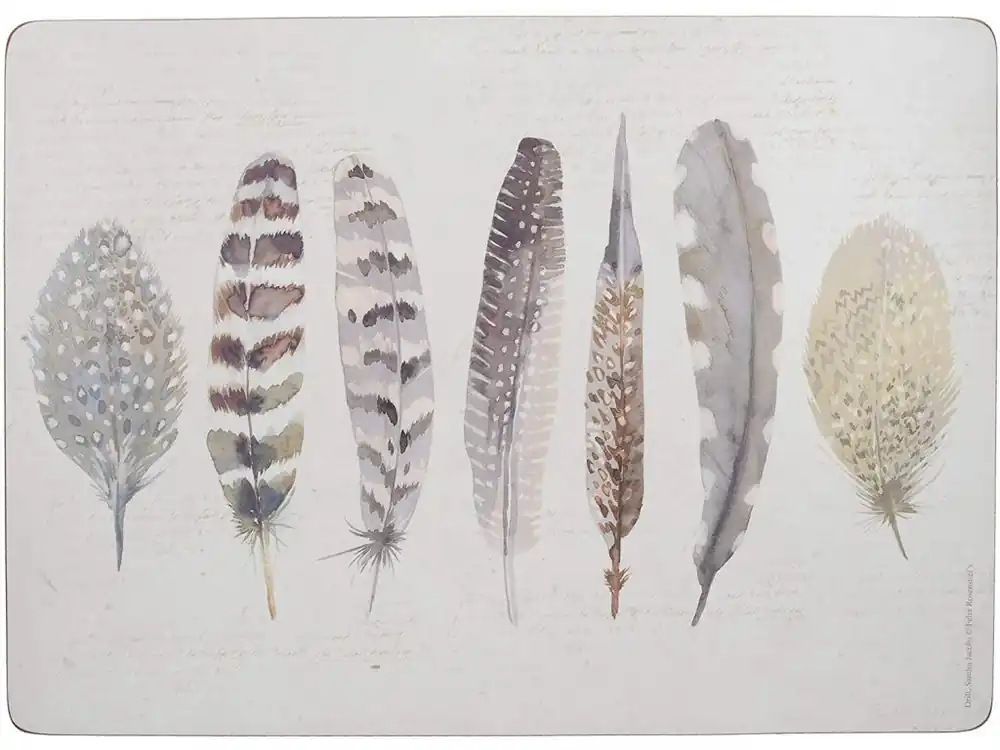 Creative Tops Korkové prostírání Feathers malé 29x21 6 ks Jen Po Omezenou Doba